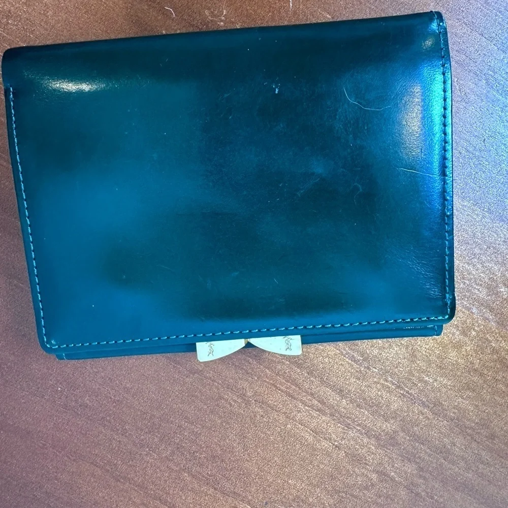 Yves Saint Laurent Green Leather Clutch